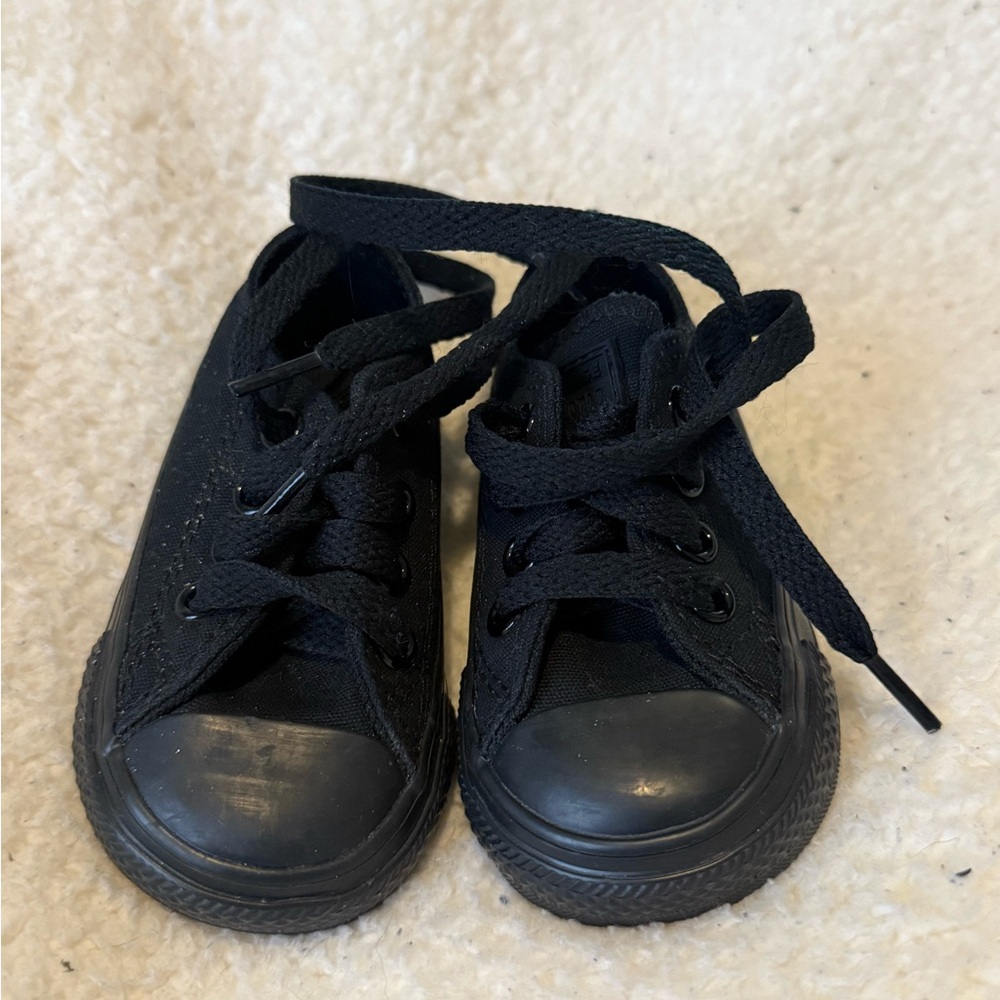 Converse Black Canvas Sneakers with Rubber Toe Cap